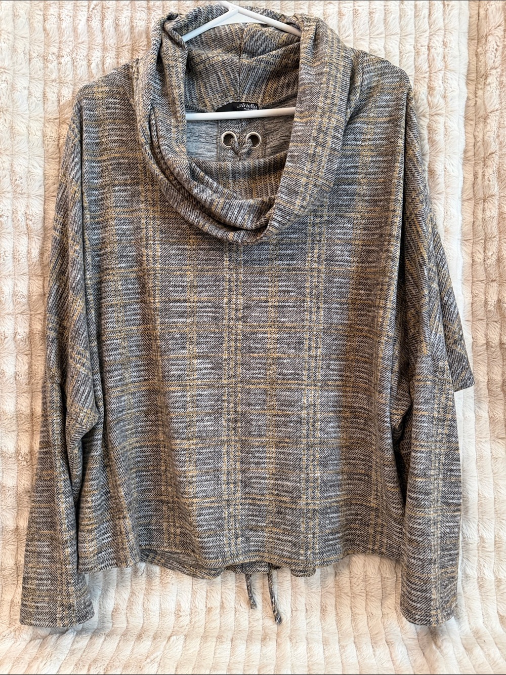 Ariella Heathered Grey Cowl Neck Sweater